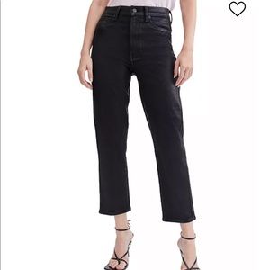 Size 25 highwaist cropped straight waxed jeans